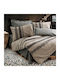 Cotton Box Duvet Cover Set Cotton Single with Pillowcase 160x220 Arlo Brown - Grey
