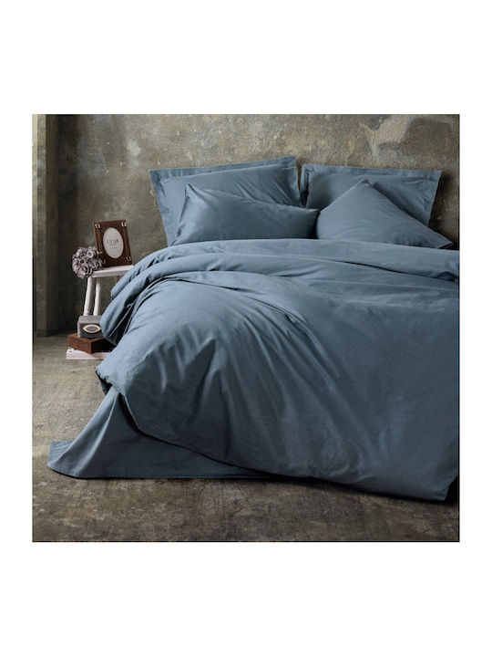 Cotton Box Duvet Cover Set Cotton Double with 2 Pillowcases 200x220 Box 4 Charcoal