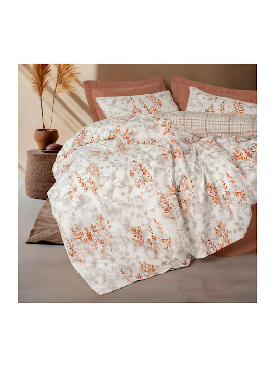 Cotton Box Duvet Cover Set Cotton Double with 2 Pillowcases 200x220 Box 4 Cinnamon