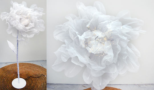 Dekorative Lampe Blume Weiß