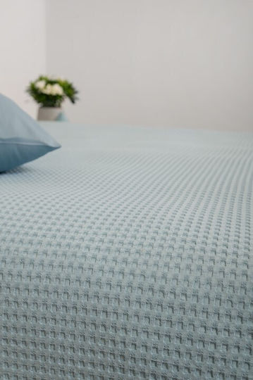 Naf Naf Waffle Single Blanket 170x240cm Angel Blue