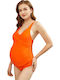 Maternity Swimwear Solid Orange