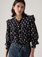Gianna Women's Floral Long Sleeve Shirt Black Floral