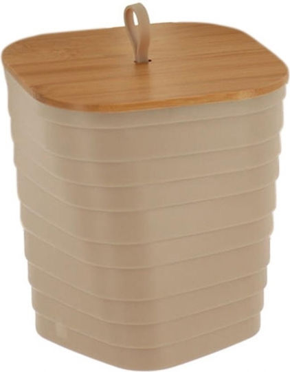 Atmosphera Bambus Badezimmer Mülleimer Beige