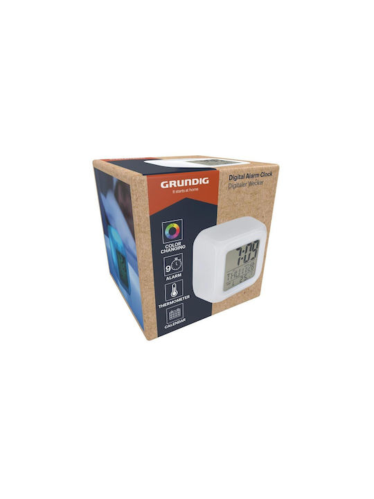 Grundig Дигитален Настолен Будилник Термометър Календар 34607 Grundig