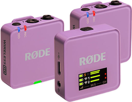 Rode Wireless GO 3RD GEN Set Wireless Microphone Clip On Journalistic in Purple Color