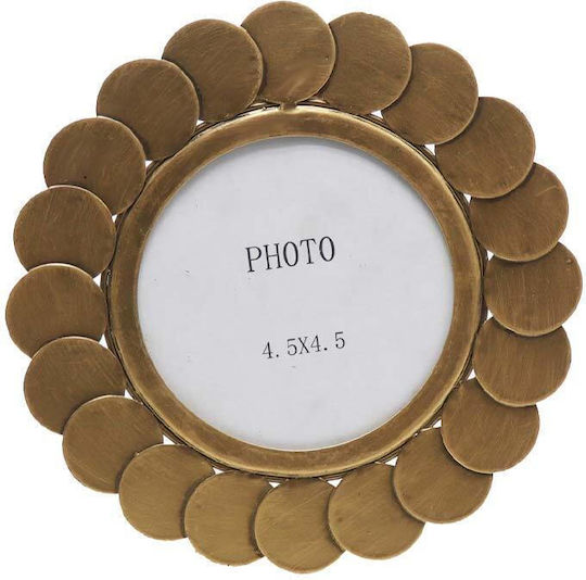 Inthebox Coin Photo Frame 20x1.5x20 Metal Gold Metallic Glass 033311