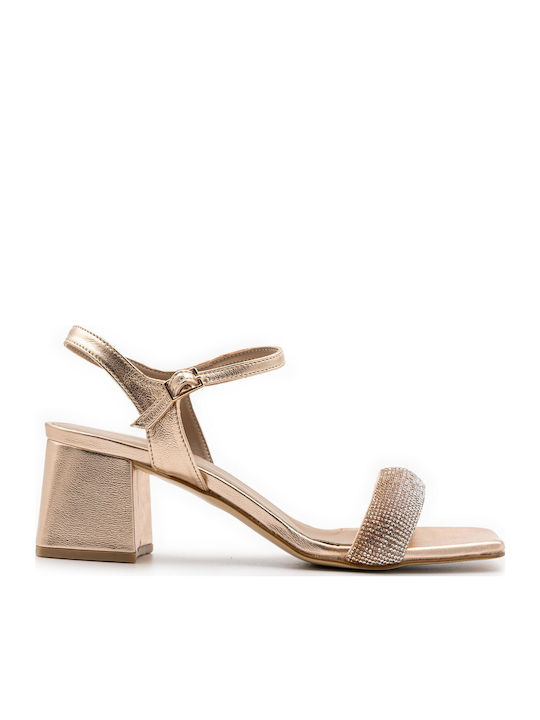Carad Shoes Δερμάτινα Πέδιλα Χρυσά