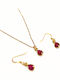 Amalfi Accessories Set with Necklace & Earrings from Silver Gold Plated with Stones
