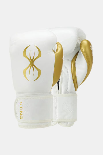 Sting Boxhandschuhe Leder für Kampf Weiß
