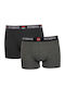 Herren Boxershorts Black/Charcoal 2Packung