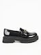Patent Leather Women's Loafers in Black Color
