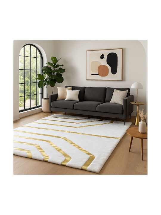 Saray Home Luxurius Modern Bedroom Rugs Set Whi...
