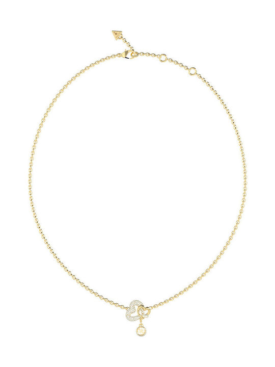 Guess Necklace with design Heart from Gold Plated Steel