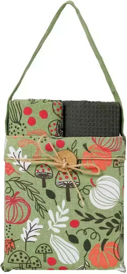 Kentia Loft Toala Handtuch aus 100% Baumwolle in Grün Farbe 40x70cm 2Stück