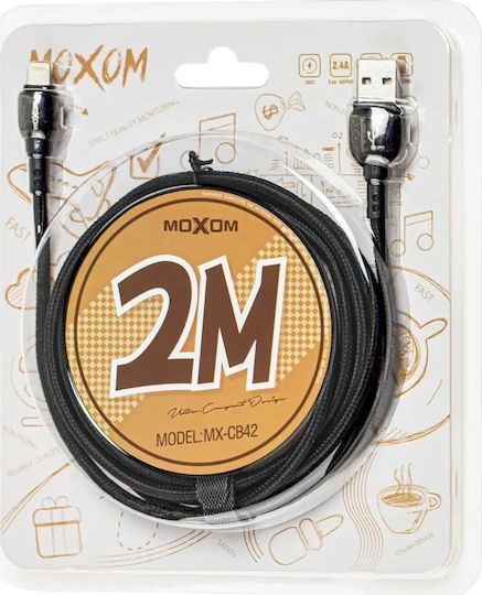 Moxom Geflochten USB-A zu Lightning Kabel Gray 2m (6460)