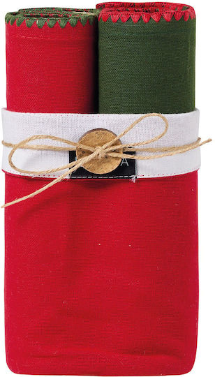 Kentia Towel from 100% Cotton in Red Color 40x70cm 2pcs