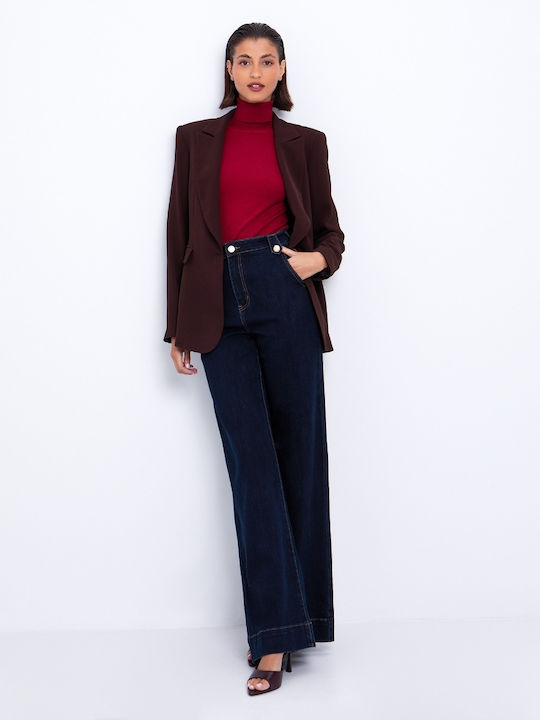 High Rise Women's Jean Pants in Wide Leg Style