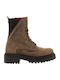 Leder Stiefeletten Damen Beige