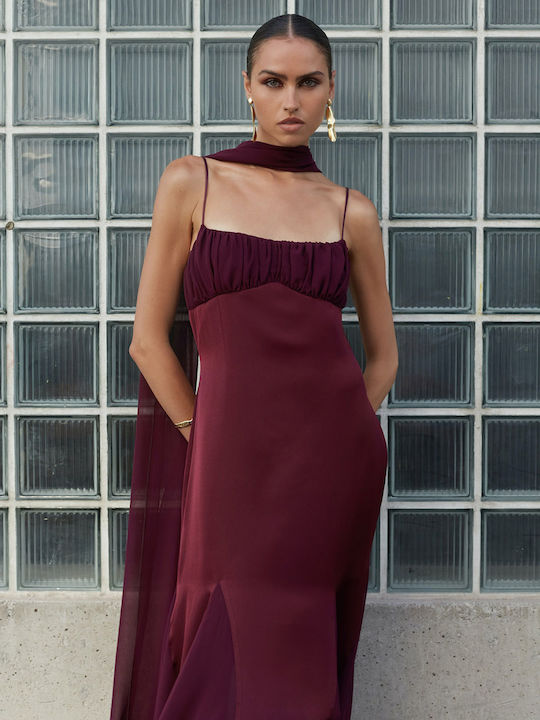 Maxi Evening Dress Bordeaux