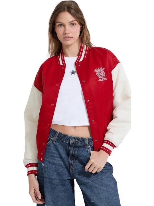 Guess Γυναικείο Μπουφάν για Χειμώνα Red