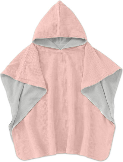 Beach Towel Kids Poncho Made Double Muslin Terry Kidizi 2-5 Years Old Rosa