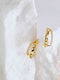 Celestino Women's Earrings Double Half Moon Strass White