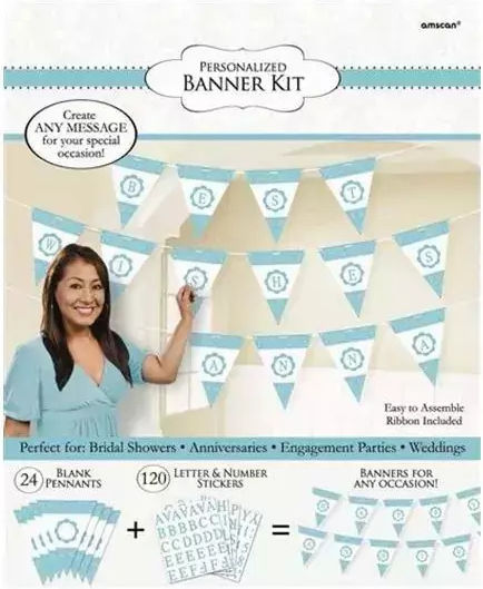 Personalized Party Banner Amscan 344474 2-80 Latin Letters 144 Pieces Blue