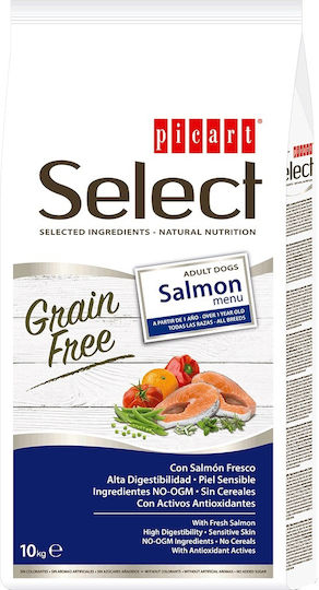 Picart 10kg Dry Food Grain-Free & Gluten-Free for Adult Dogs with Salmon, Meat and Chicken