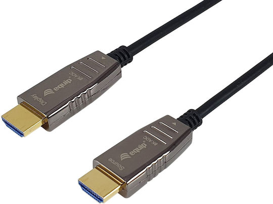 Equip HDMI 2.1 Ultra High Speed 48Gbps 4K 120Hz HDR VRR Cable HDMI male - HDMI male 15m Μαύρο