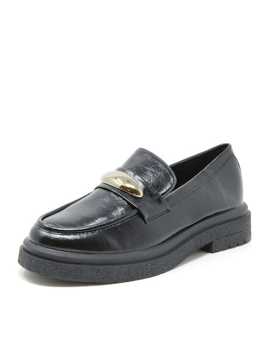 C'm Paris Patent Leather Women's Loafers in Black Color