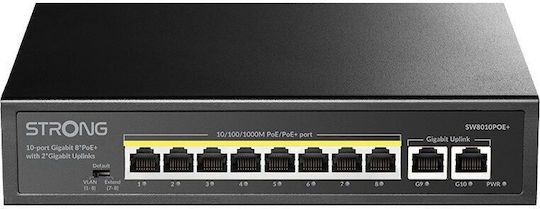 Strong SW8010POE+ Unmanaged L2 PoE+ Switch με 10 Θύρες Gigabit (1Gbps) Ethernet
