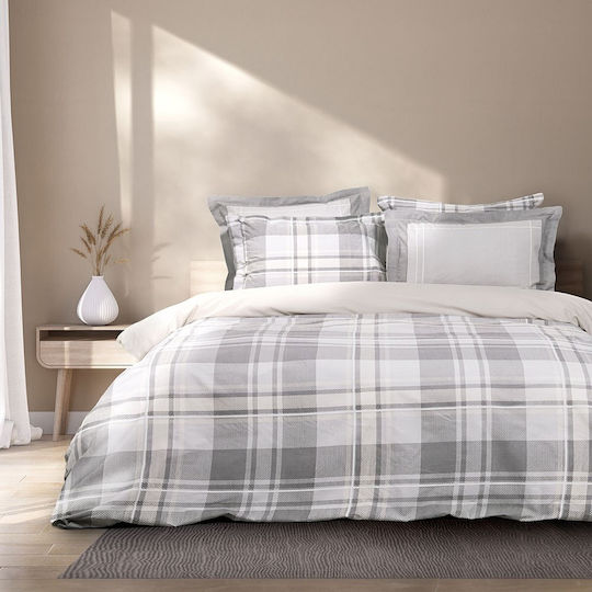 Nima Duvet Cover Set Cotton Single with Pillowcase 160x240 Arthur Grey-beige