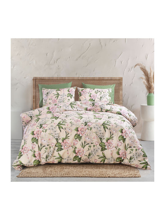 Palatex Duvet Cover Set Queen with 2 Pillowcases 220x240 Smash Tulip Beige