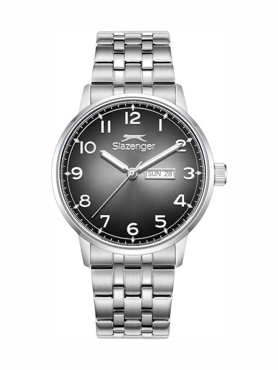 Slazenger Herrenuhr Batterie mit Silber Metallarmband