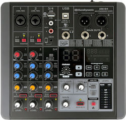 EuroDynamic AMS-4 Ψηφιακός Μίκτης 4.0 Καναλιών με Phantom Power & 2 Εισόδους XLR & Bluetooth EuroDynamic AMS-4 Ψηφιακός Μίκτης 4.0 Καναλιών με Phantom Power & 2 Εισόδους XLR & Bluetooth