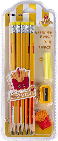 Σχολικο Σετ Little Tree Food Paradise 13 Τμχ Κιτρινο