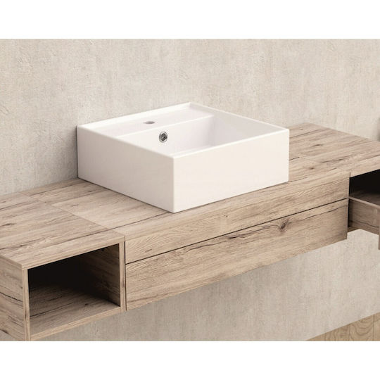Inter Ceramic Waschtisch mit Waschbecken L80xB46xH20cm Beige