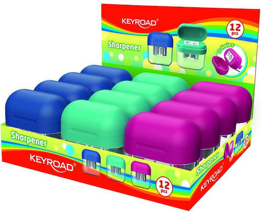 Keyroad 12 Pencil Sharpeners Two Holes 3 Designs