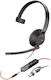 Poly Poly Blackwire 5210 Monaural Over Ear Căști Multimedia cu microfon și conexiune Jack de 3,5 mm / USB-C