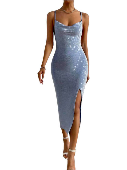 Woman's Fashion Evening Dress Light Blue