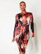 Midi Evening Dress Red