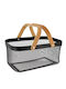 Atmosphera Td Storage Decorative Bamboo Basket with Handles Black 39x25x19.5cm