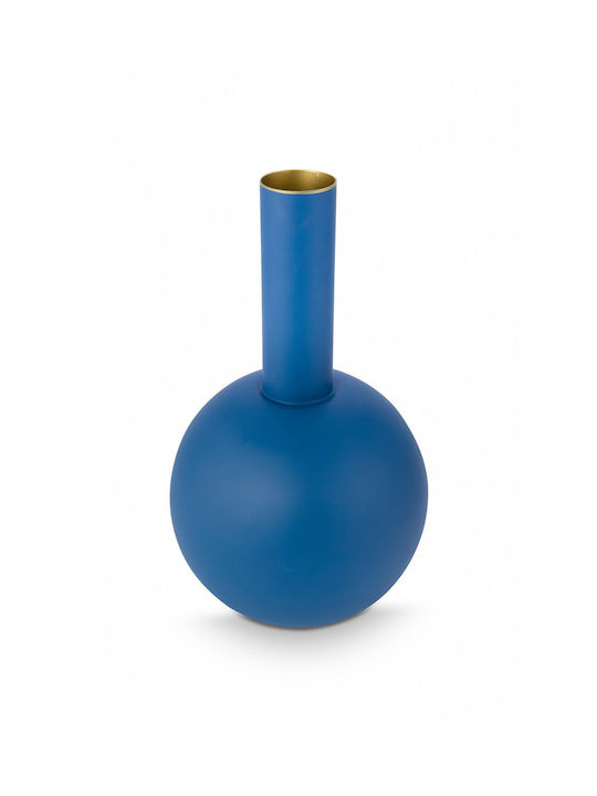 Pip Studio Metallic Vase Matte Blue 24.5cm x 42cm