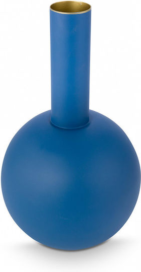 Pip Studio Metallisches Matt Blaues Vase 24,5cm x 42cm