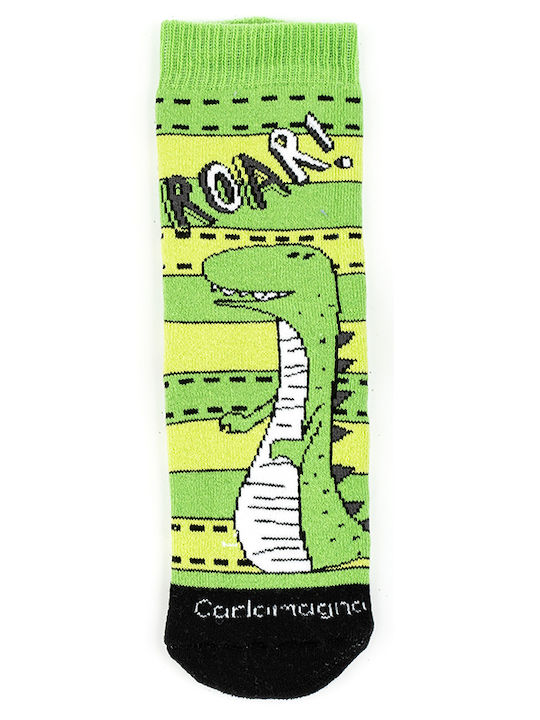 Carlomagno Rutschfeste Lange Kindersocken Green