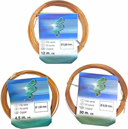 Filorame Copper Wire Coil Various Diameters 0.8 mm Thickness 12 Meters