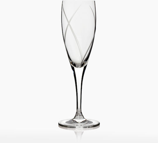 Rona Flute Set Water Glasses Whiskey Goblets Crystal 230ml 6 Pieces