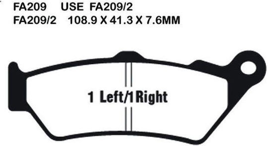Pads Fa209/2 Adige P192 Asx Organic F650 Gs St Pegaso Xt660r Cb500 Nx650 Front