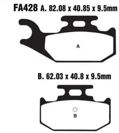 Τακακια Fa428 Adige P247 Acx Sintered Χρυσα Yfr 660 Rhino Yfm 700 Raptor Πισω